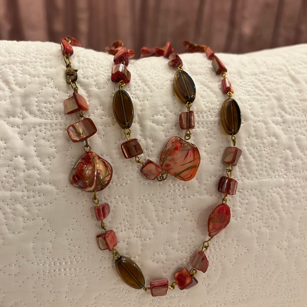 Vibrant colors multi beaded necklace.